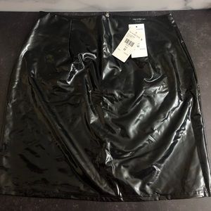 NWT Black Latex Mini Skirt